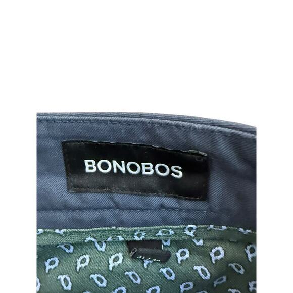 Bonobos Men's Steely Blue Cotton Stretch Washed Slim Fit Chino Pants Size 31 - Picture 3 of 6